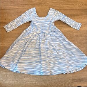 Alice & Ames Striped Blue and White Kids swing Dress